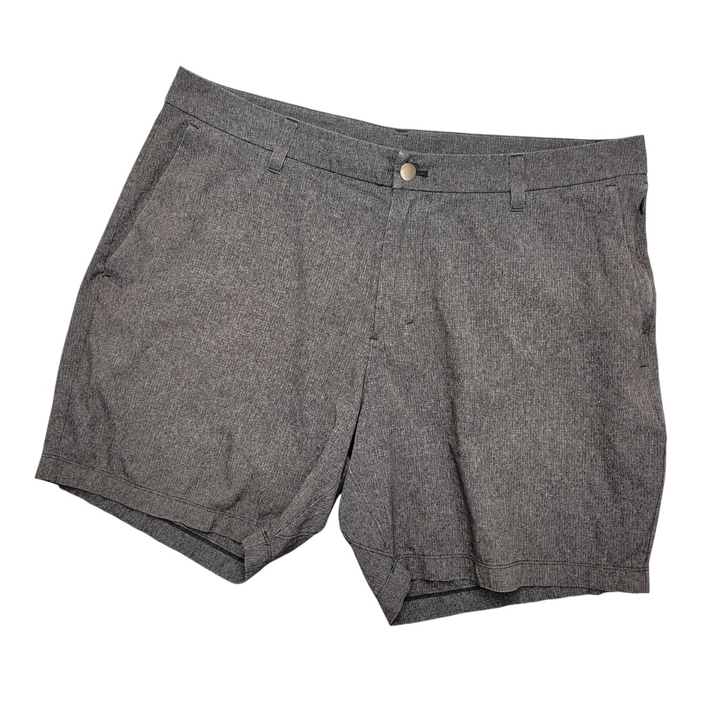 Lululemon Commission Shorts Mens 36 Gray Stretch Zip Pocket Athletic Performance